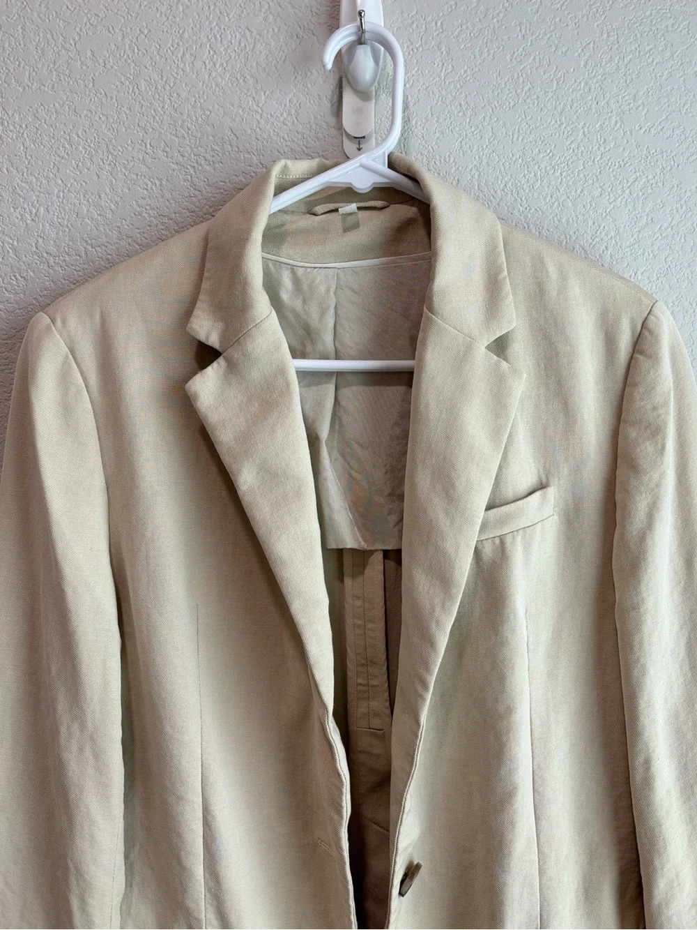 COS Linen Blend Relaxed Fit Cream Beige Blazer Suit Jacket Women’s Size 6